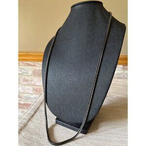 Mens Black Stainless Steel Braided Chain Necklace With Lobster Clasp Closure